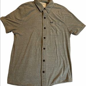 Abercrombie & Fitch Men's Muscle Fit XL Vintage Grey Button-up Polo